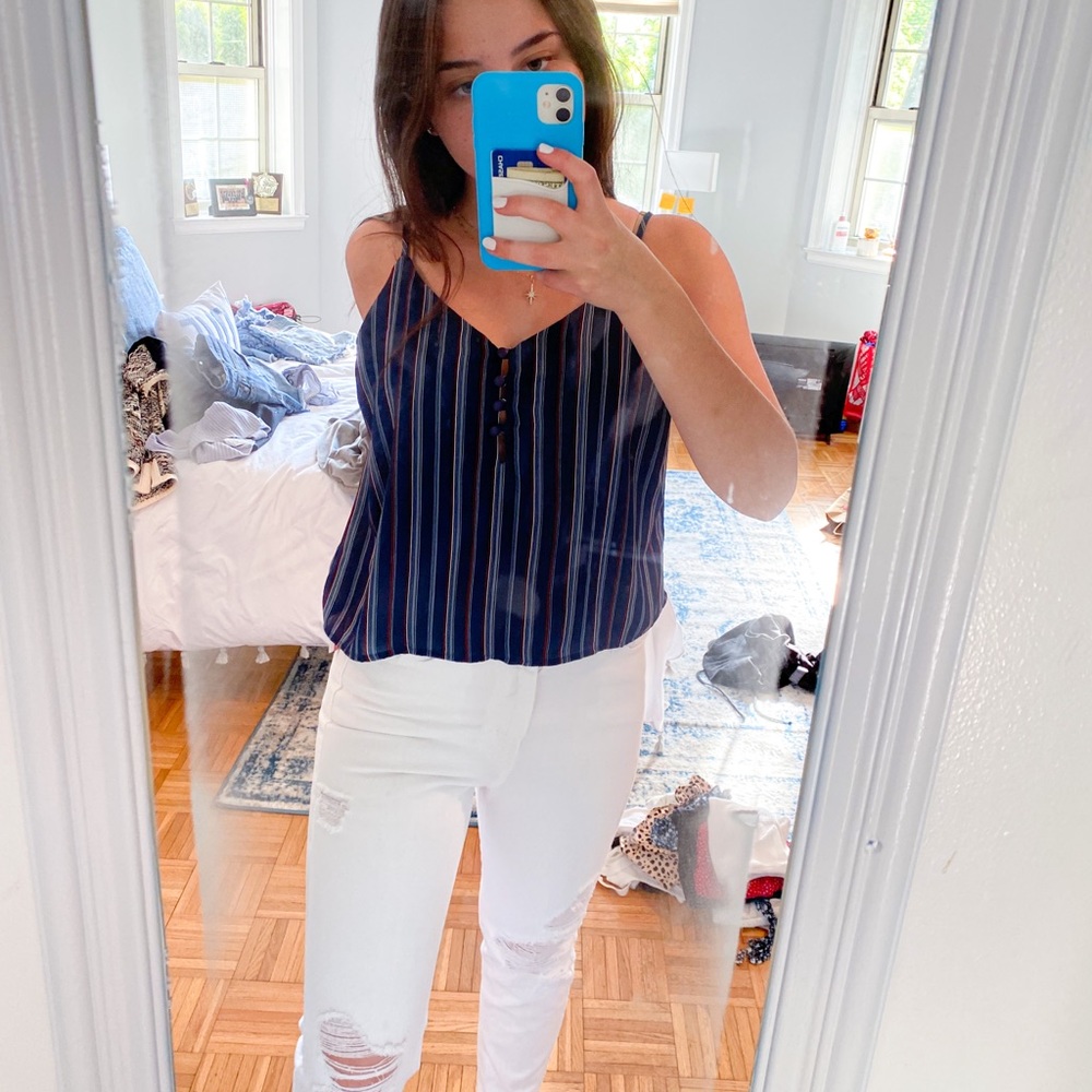 Red, white, blue strappy tank